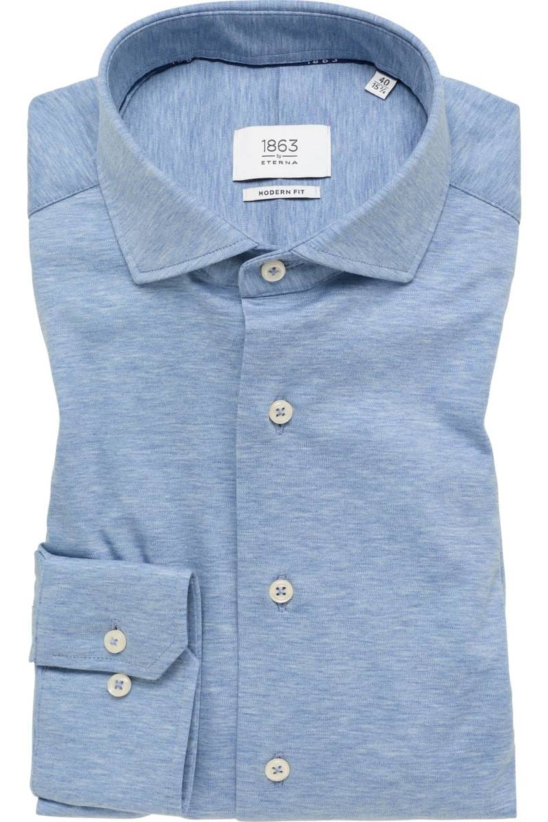 ETERNA 1863 Soft Tailoring Modern Fit Jerseyhemd himmelblau, Einfarbig