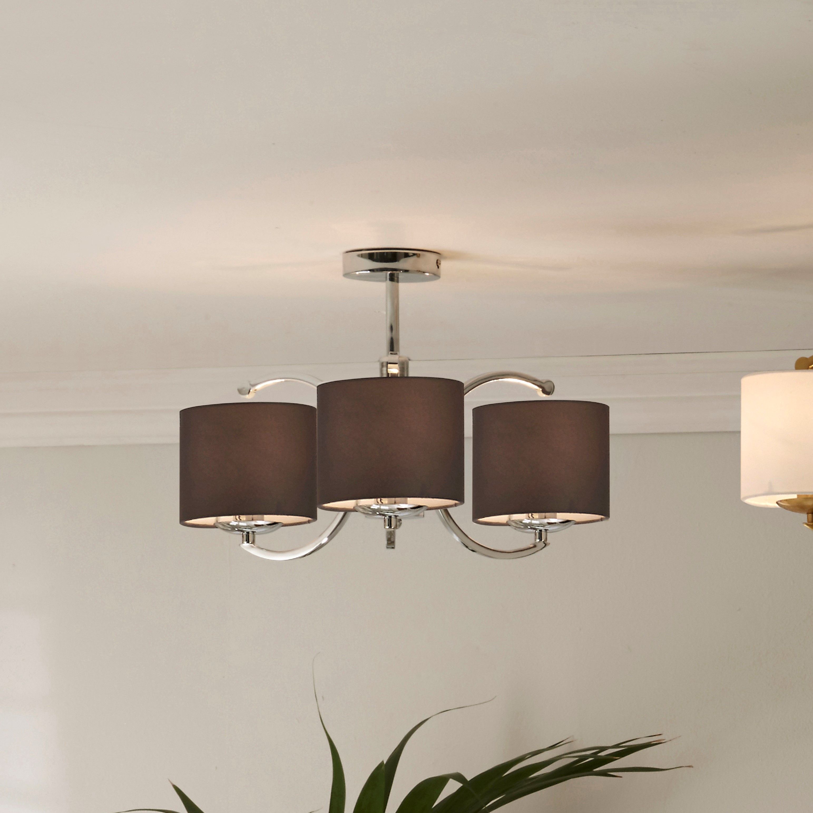 Ruma 3 Arm Multi Flush Bedroom Ceiling Light Elegant Pendant Lamp