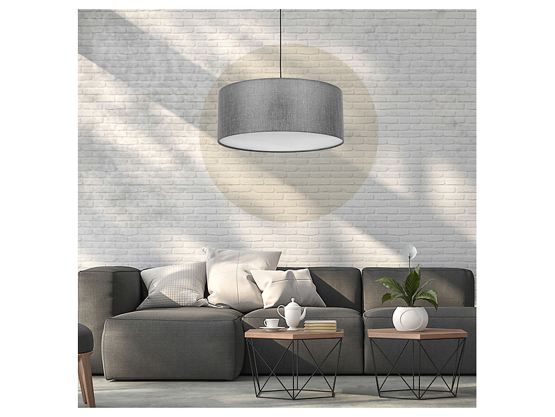 Lampa wisząca Earth tkaninowa szara