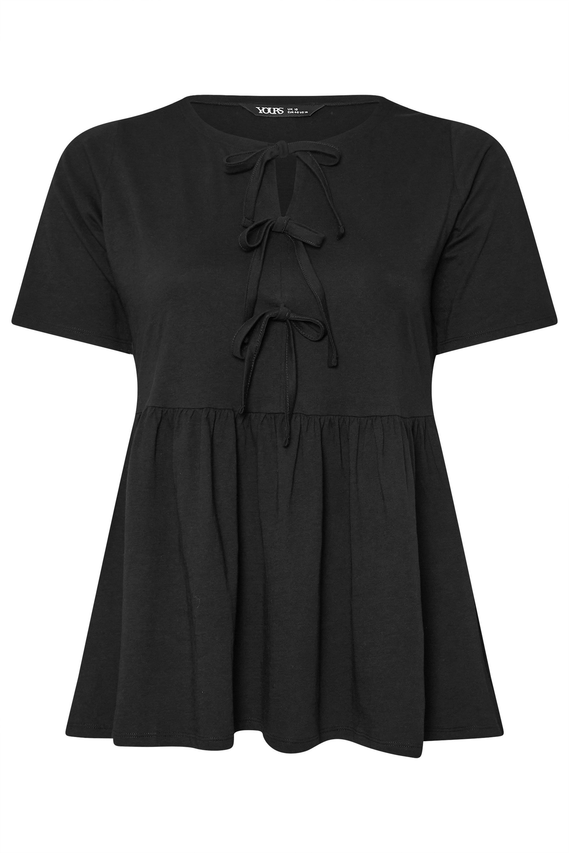 Yours Tie Front Peplum Top