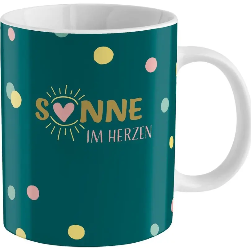 Kaffeebecher Set bestehend aus gleichen Artikeln Sonne im Herzen