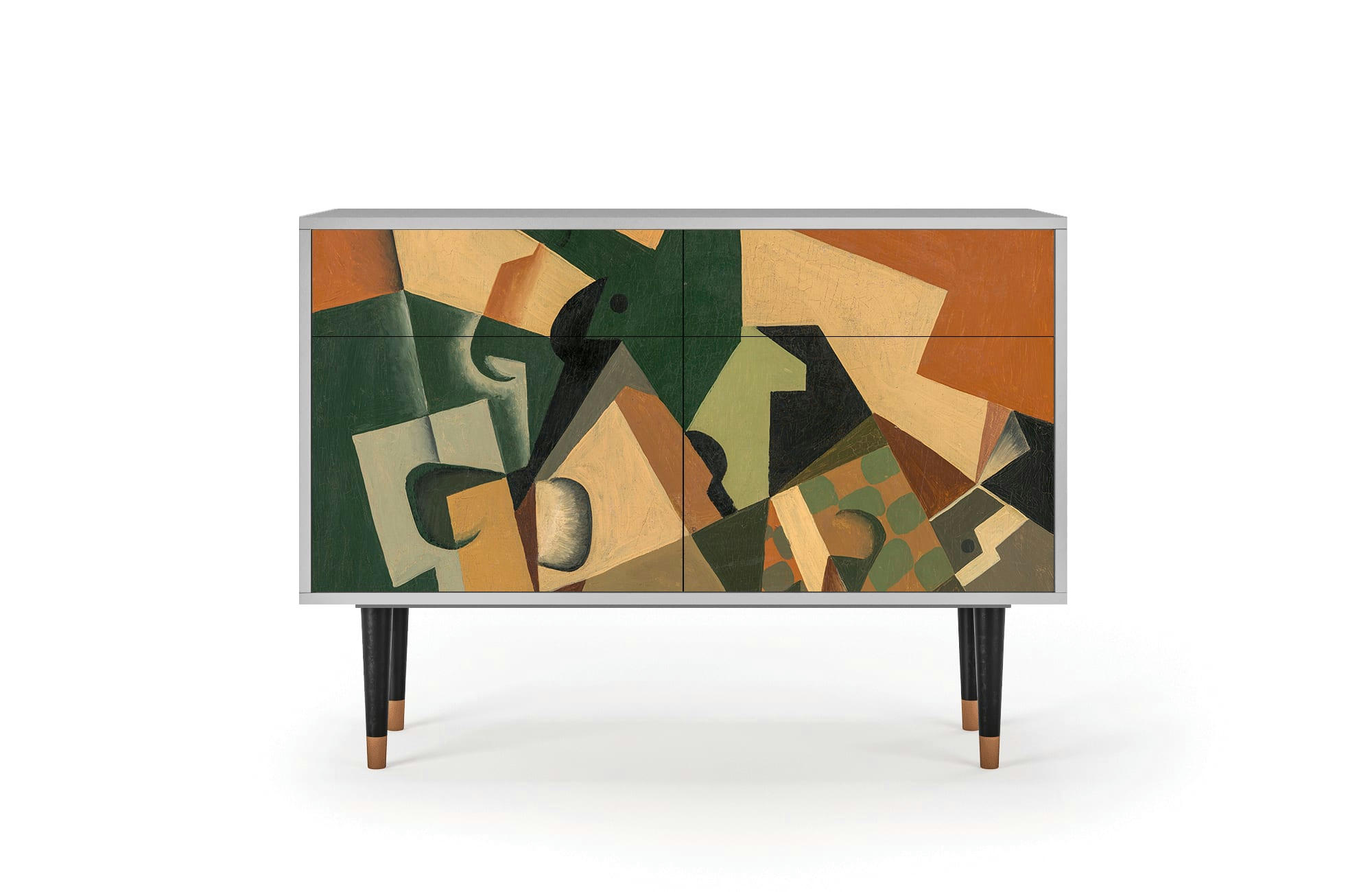 GLASS AND CHECKERBOARD BY JUAN GRIS - Buffet  multicolore 2 tiroirs et 2 portes L 115 cm