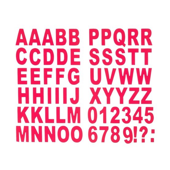 Pink Neon Chipboard Alphabet Stickers