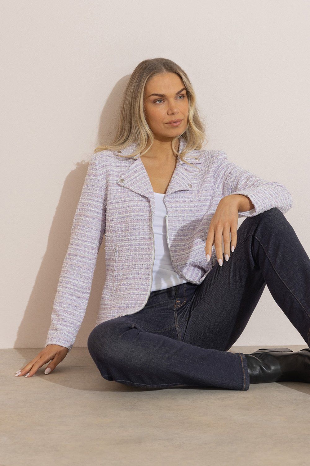 Klass. Shimmer Boucle Biker Jacket