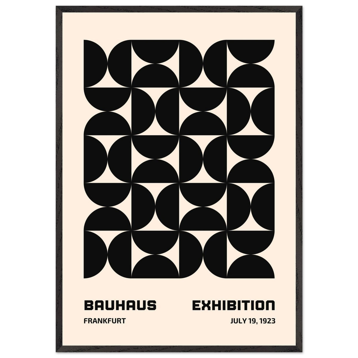 Artfulprints Poster met Lijst Bauhaus - 19 juli 1923 zwart  - 70x100 cm - Zwart / Wit