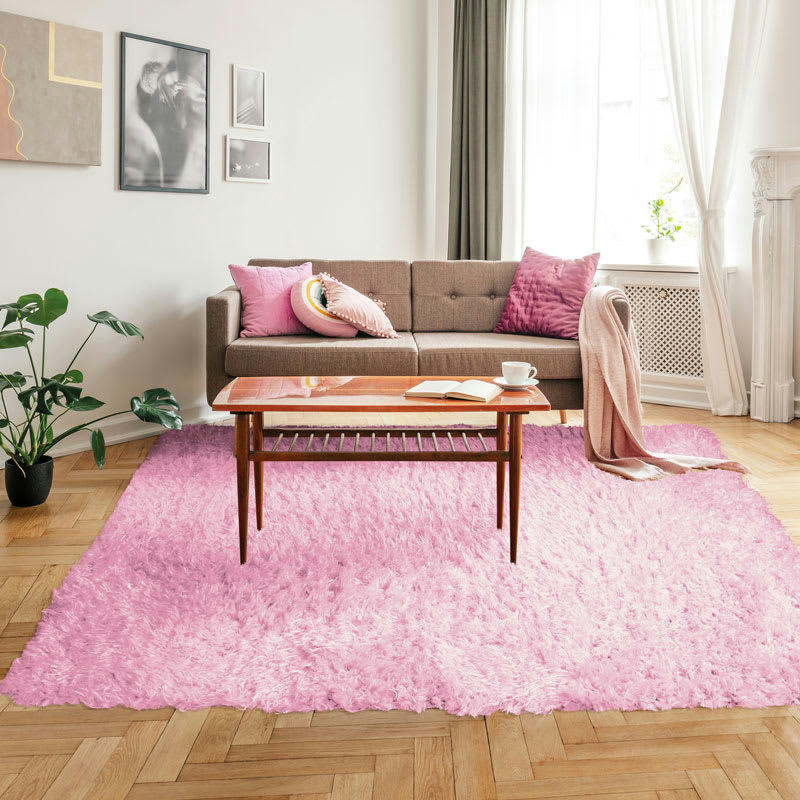 AUTHENTIK - Tapis tout doux fausse fourrure rose 160x230