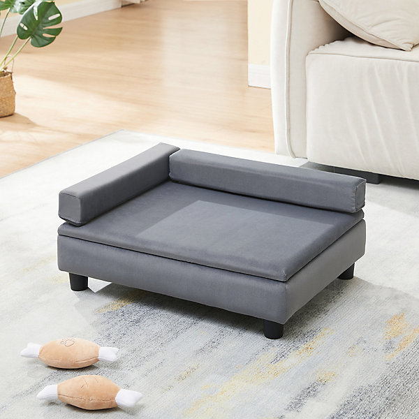 Lit pour chien Salkonssad 60 x 45 x 24 cm gris en.casa