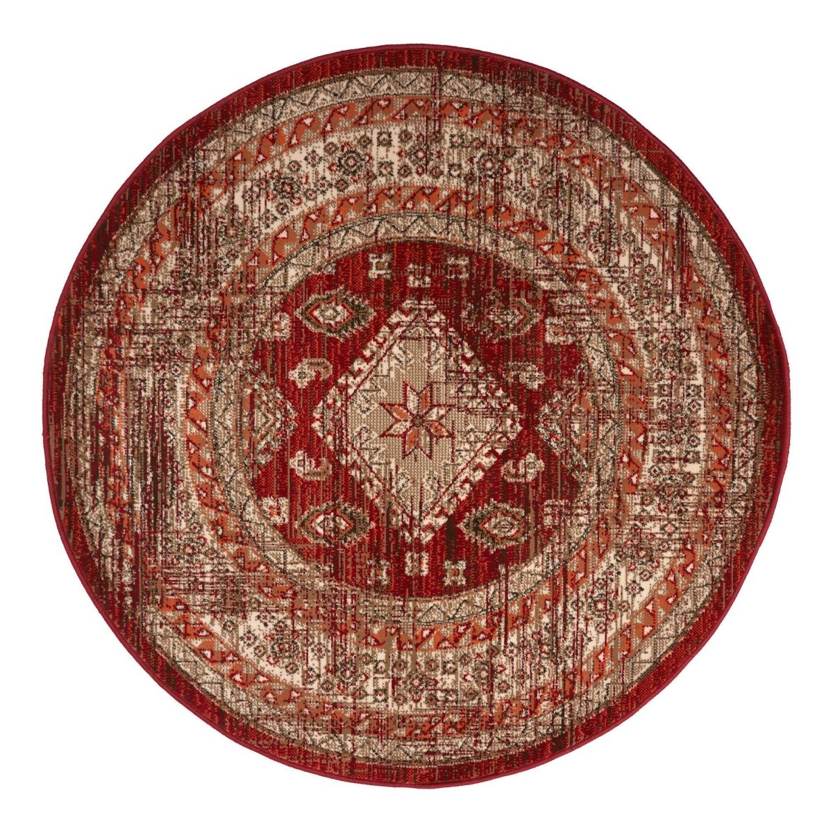 Interieur05 vintage vloerkleed Aila - oranje - Ø 120 cm