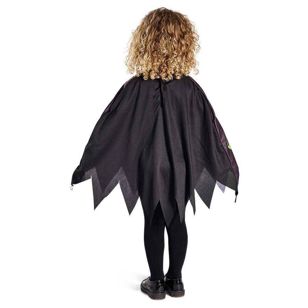 Déguisement enfant Halloween squelette poncho noir multicolore TU