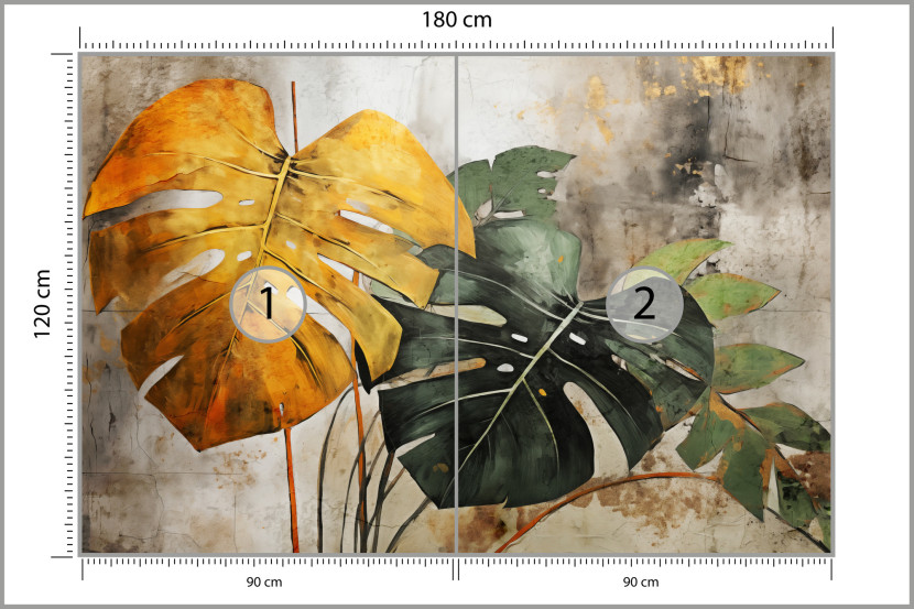 Fototapeta Abstrakcyjne Liście Monstery 180x120cm
