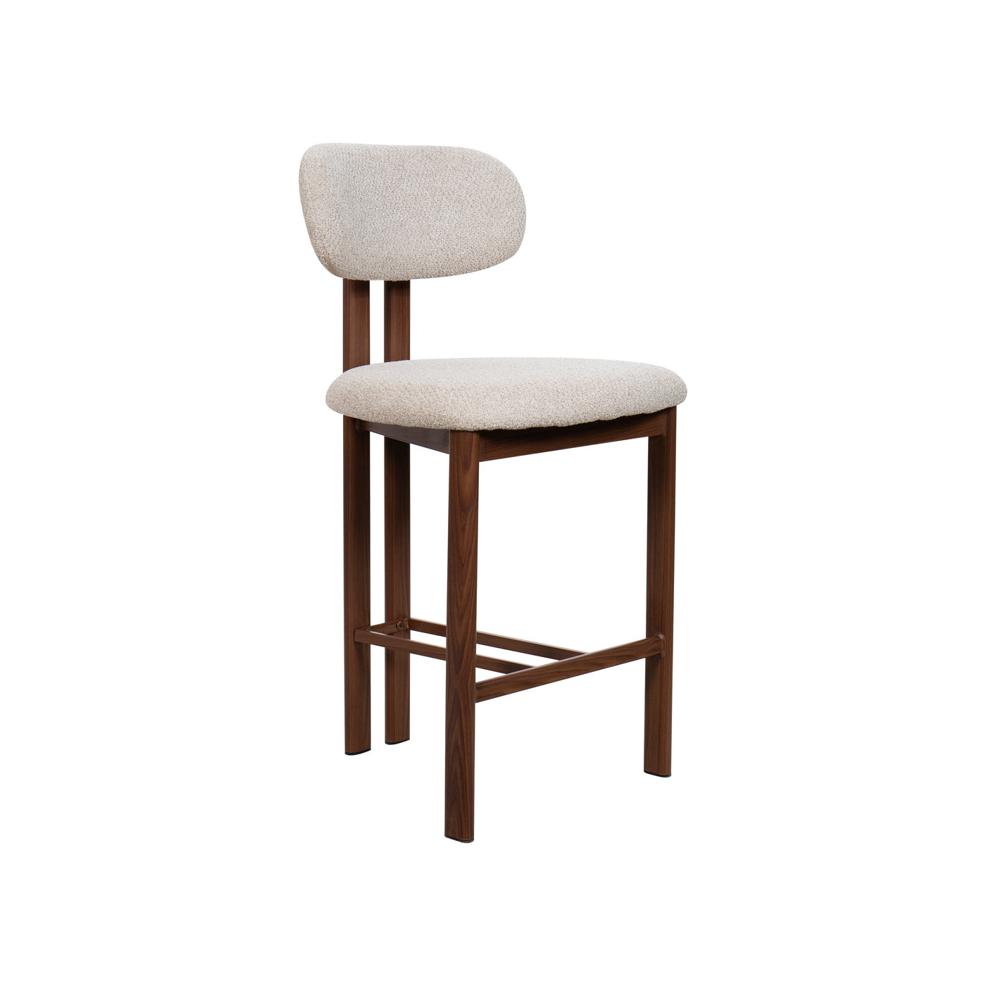 Giga Meubel Barkruk Noor - Beige/Walnoot - Zithoogte 75cm - Set van 2