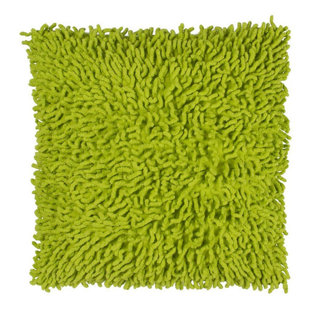 SHAGGY - Coussin en coton seventies vert 40x40