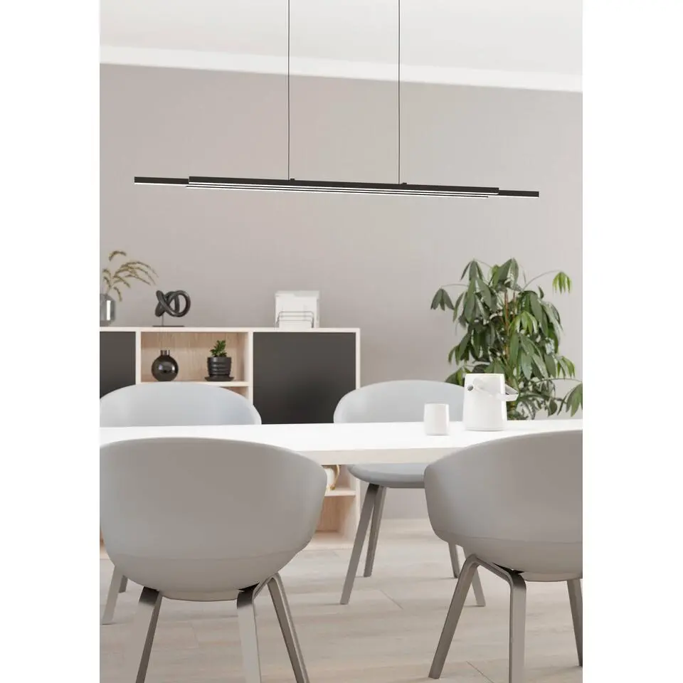 EGLO Cannigiona Hanglamp - LED - 93 cm - Zwart