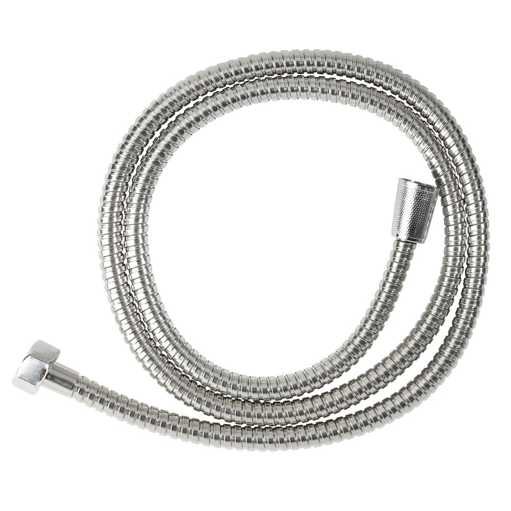 Tuyau flexible de douche plastique et métal gris 1,5m