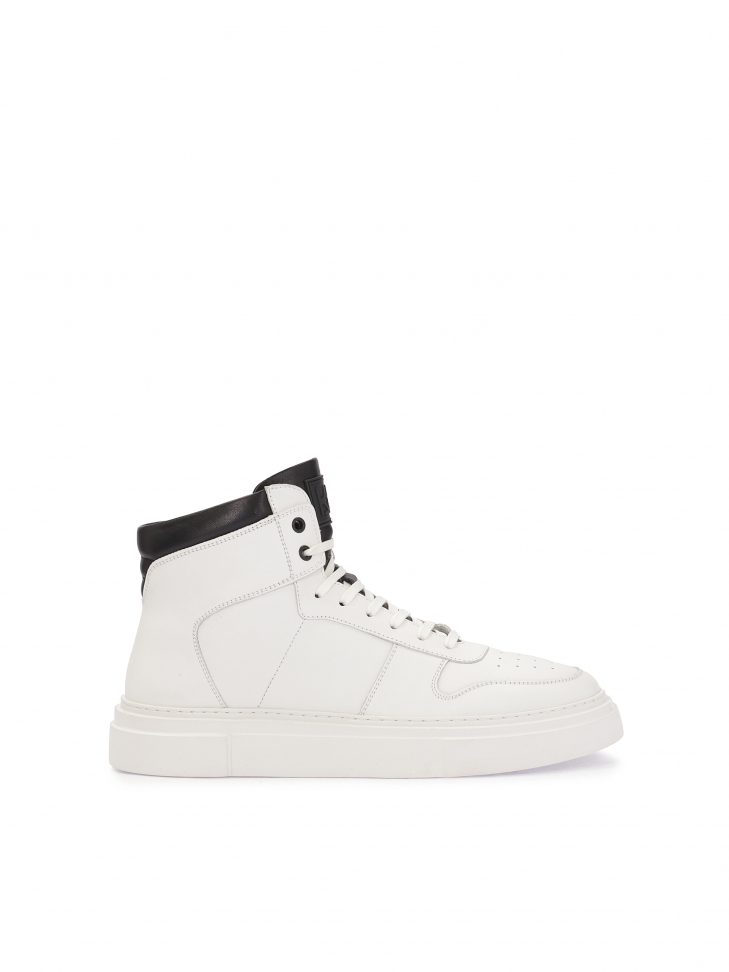 Men's leather sneakers with ankle-length upper