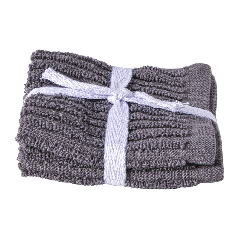 Vaatdoekjes - grijs - 20x20 cm - set van 2