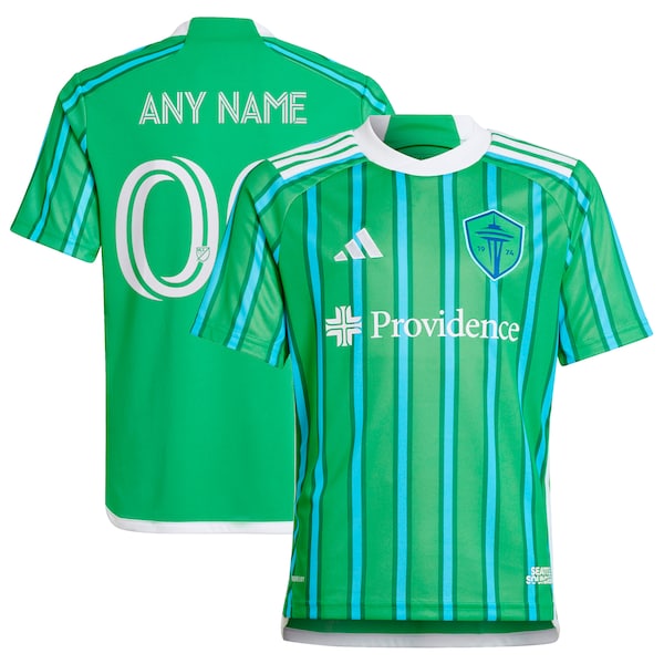 Seattle Sounders FC adidas Youth 2024 The Anniversary Kit Replica Custom Jersey – Green