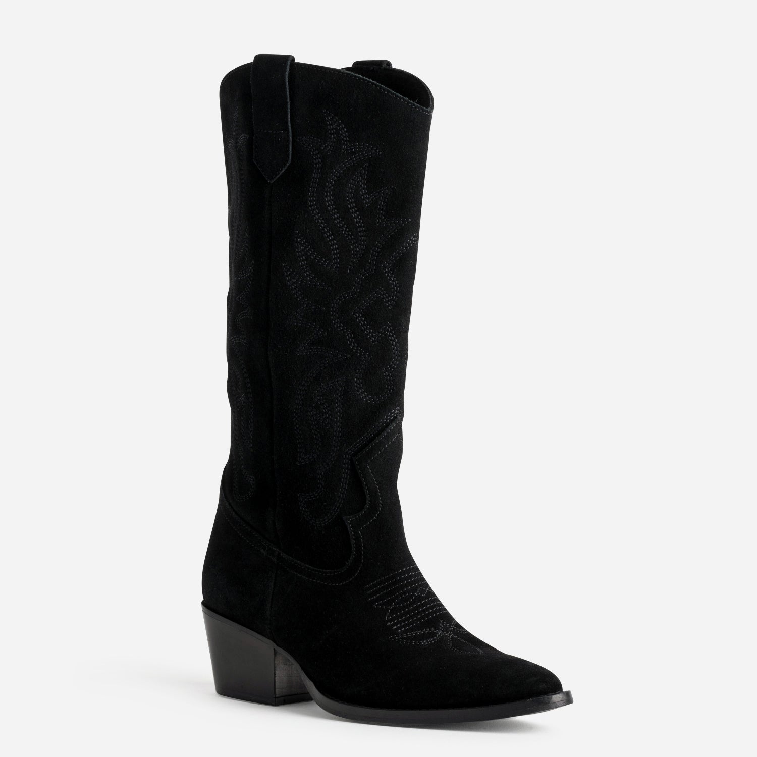 Botte TEXTO noire cuir velours western