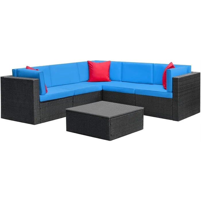 Homall 6-piece Rattan Wicker Outdoor Patio Furniture Set