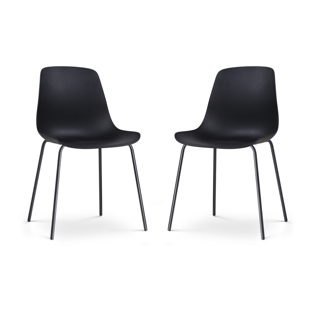 Nolon Nora-Pip Eetkamerstoelen Set van 2 - Zwart - Zwart Onderstel