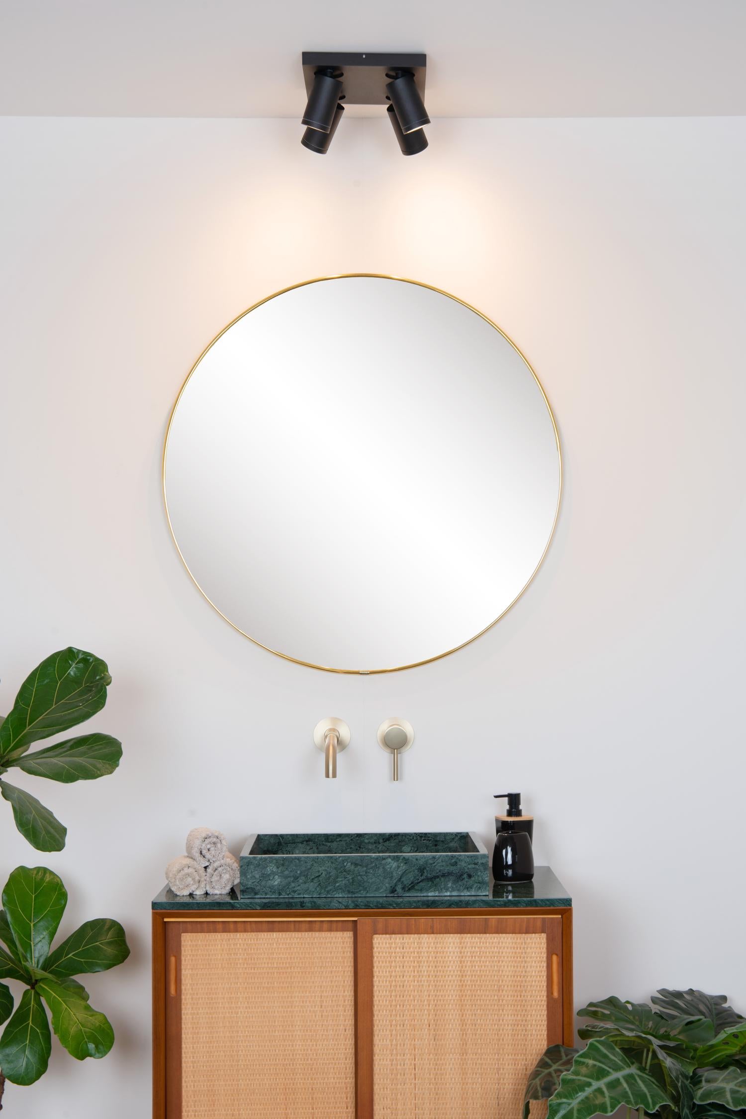 Lucide plafondspot badkamer TAYLOR - 4xGU10 - Zwart