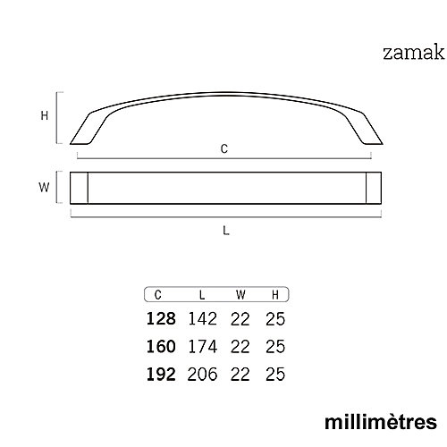 6 Un. poignées de meuble en 192MM inox matcuisine porte tiroir armoire