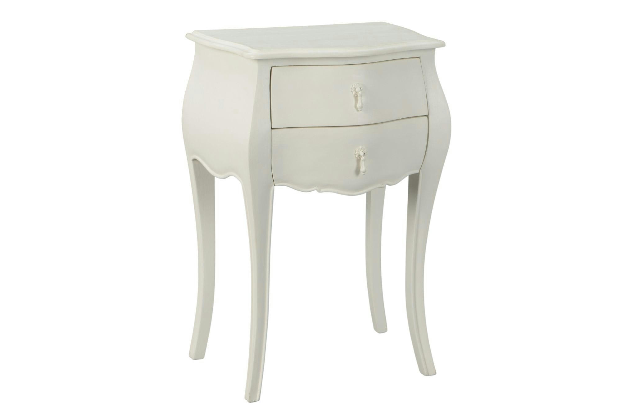 MURIANE - Table de chevet baroque en bois 2 tiroirs