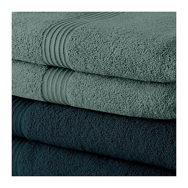 Lot de 5 Draps de Bain TODAY 70x130 cm 100% Coton - 3 paon   2 celadon