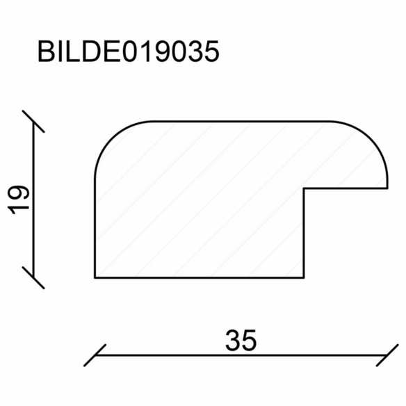Bilderleiste, Kiefernholz natur, LxHxT: 100 x 1,9 x 3,5 cm
