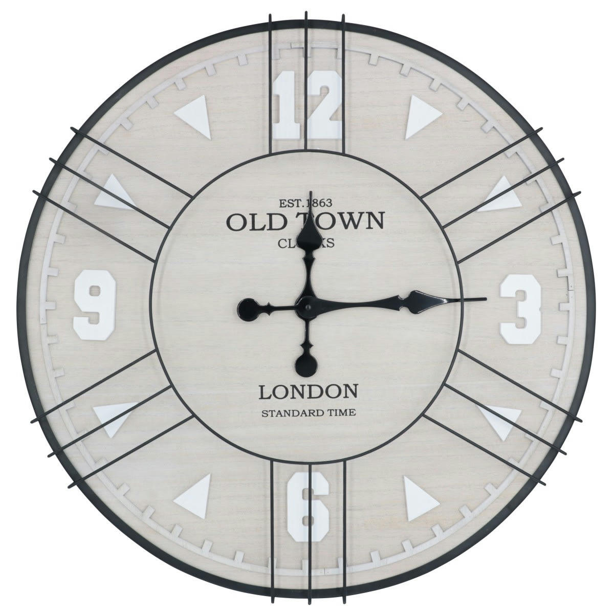 LONDON - Horloge métal et bois D60