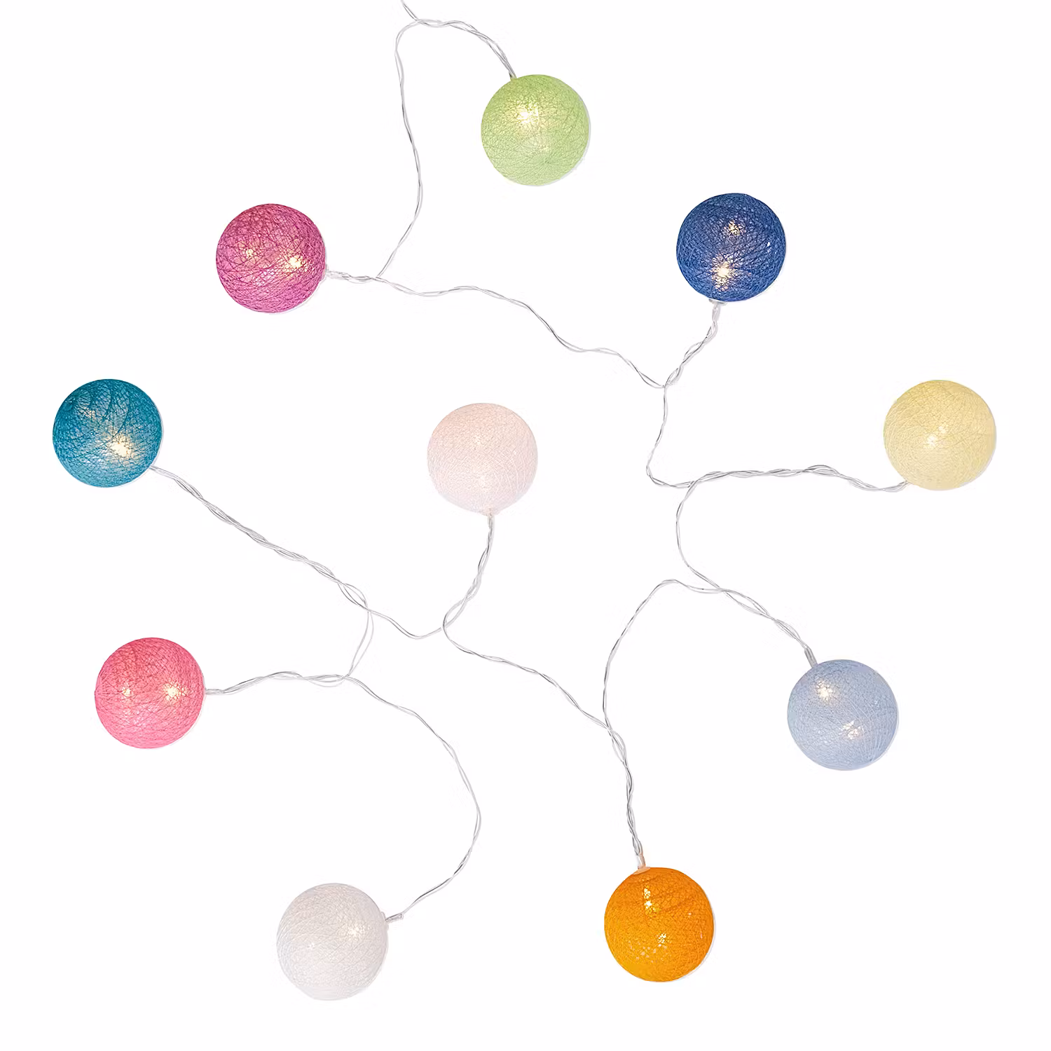 LES BELLES Cotton Ball Lichterkette