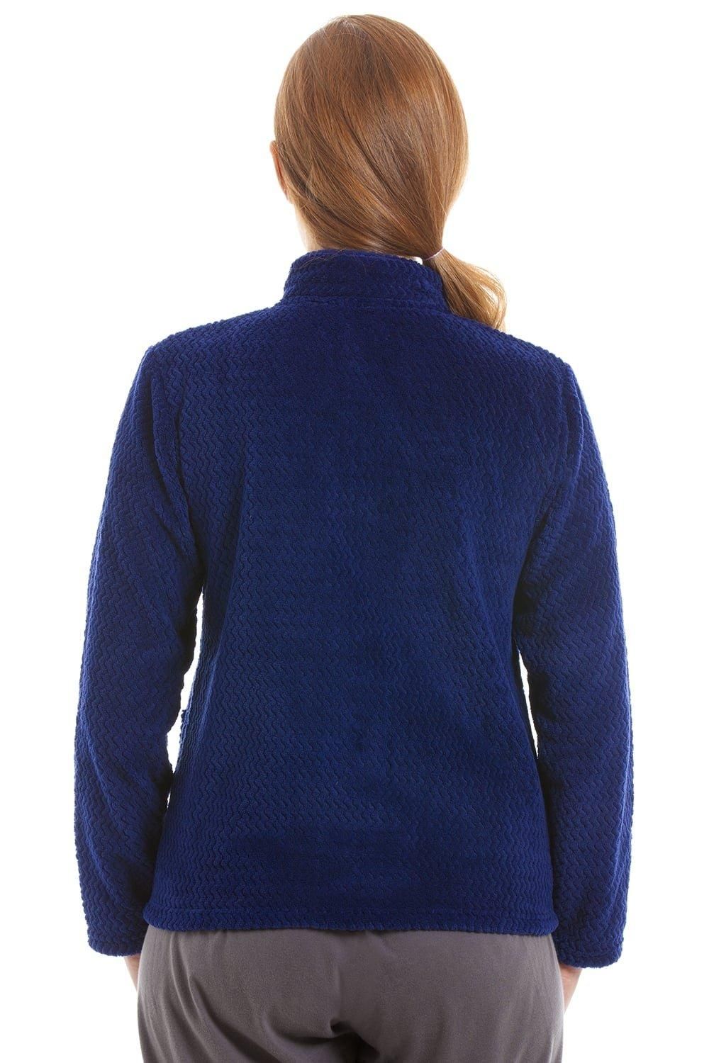 Camille Zip Front Soft Textured Fleece Bed Jacket