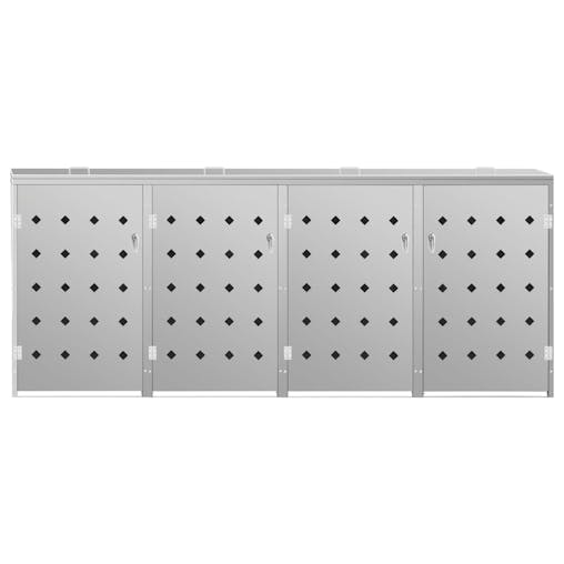 NNEVL Quadruple Wheelie Bin Shed 240 L Stainless Steel