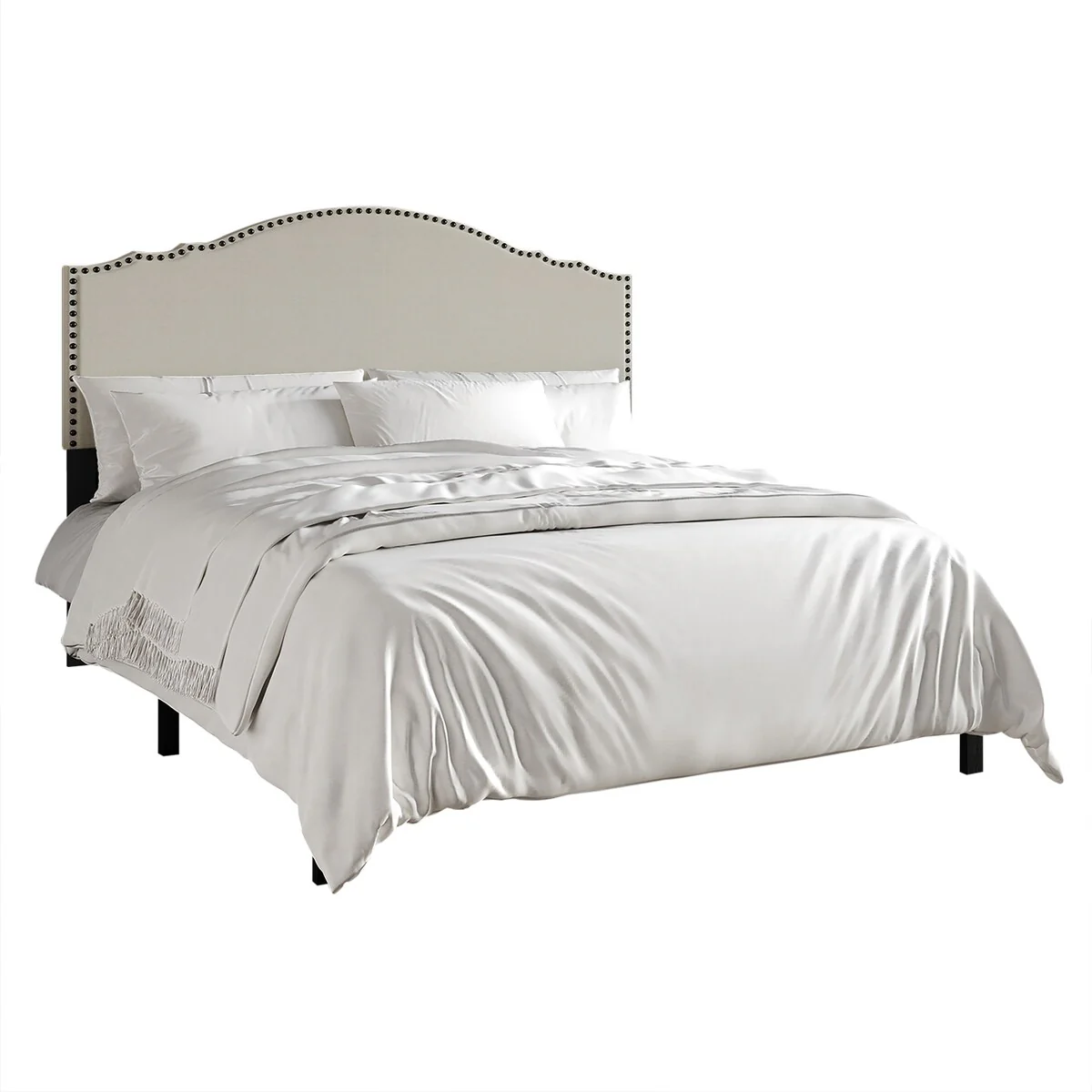 CraftPorch Traditional Upholstered Bed with Nightstand and Bench 3-pieces Bedroom Set