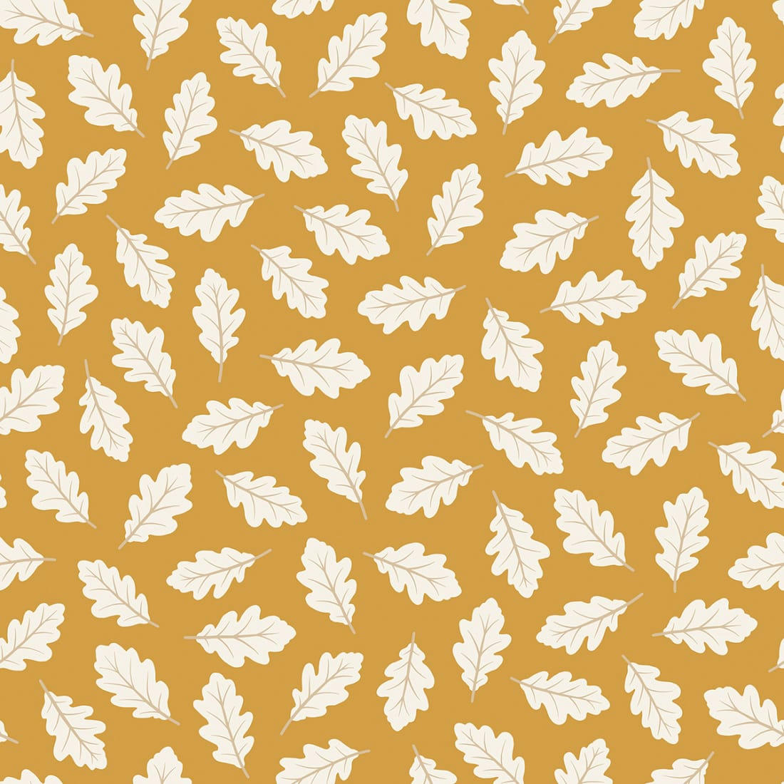 JORO - Papier peint oak leaves jaune