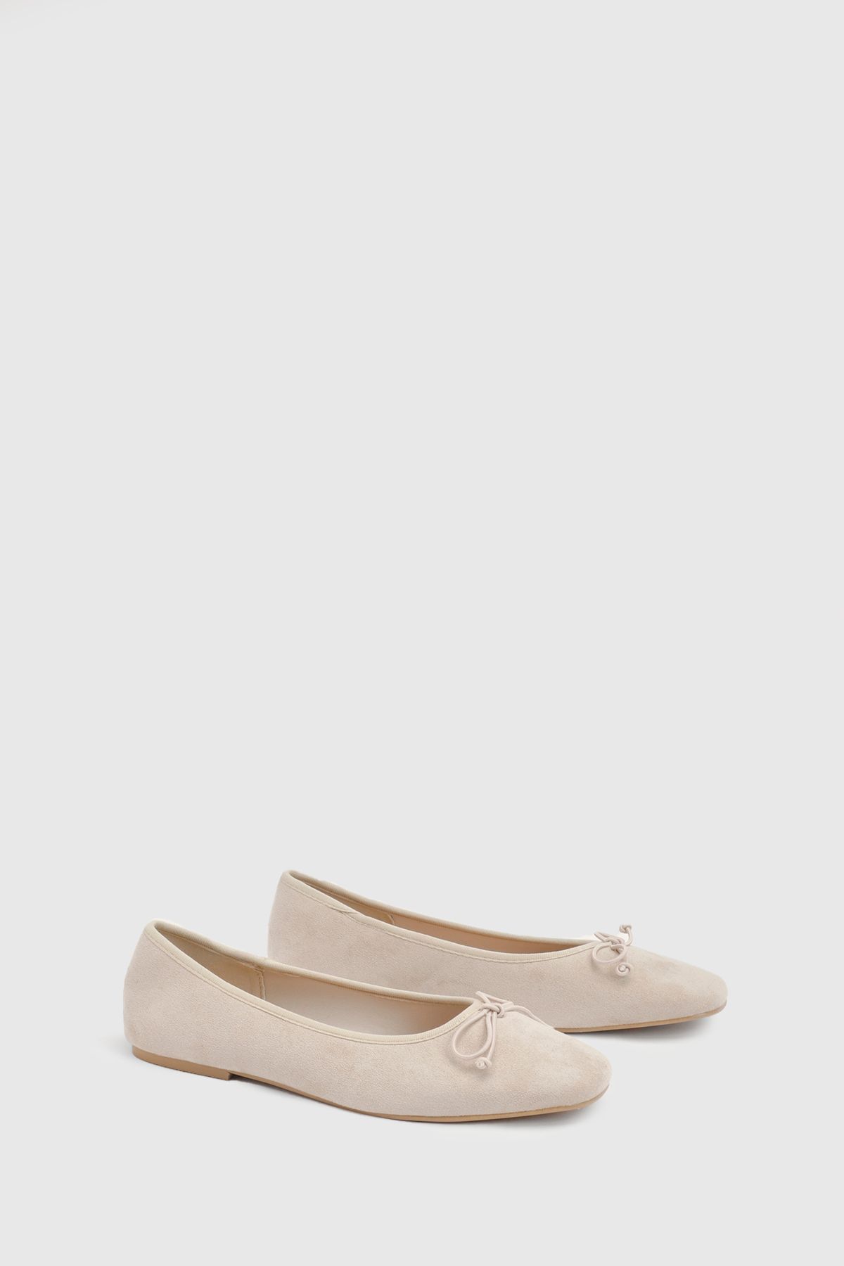 Oasis Beatrice Faux Suede Square Toe Ballet Pumps