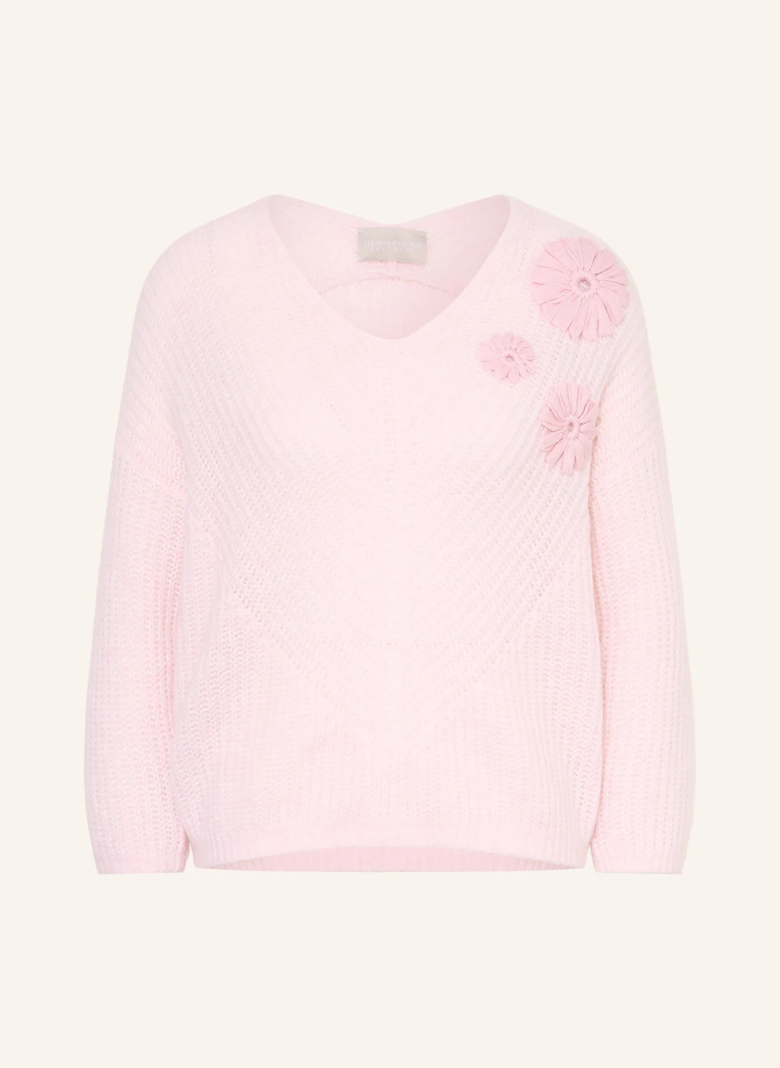 HEMISPHERE Pullover mit Cashmere und 3/4-Arm