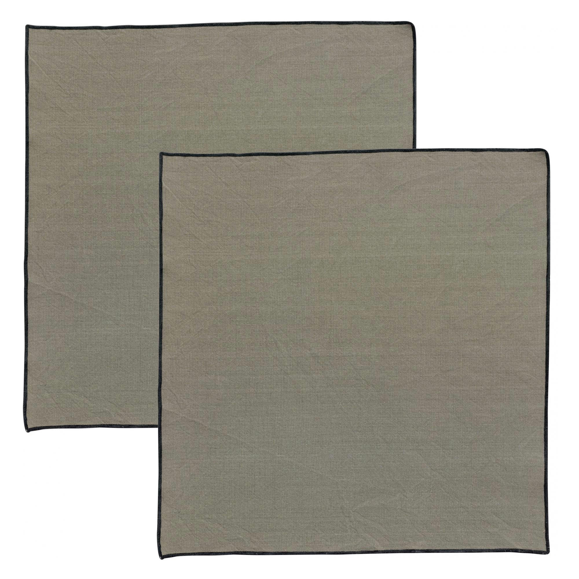 GRACE - Serviette de table recyclée  en coton ombre 40 x 40