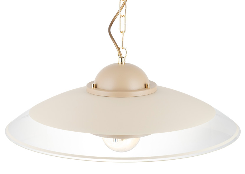 Lampa Wisząca Kitchen Beżowo-złota 1xE27 47 cm Nowoczesna Kuchnia Taupe
