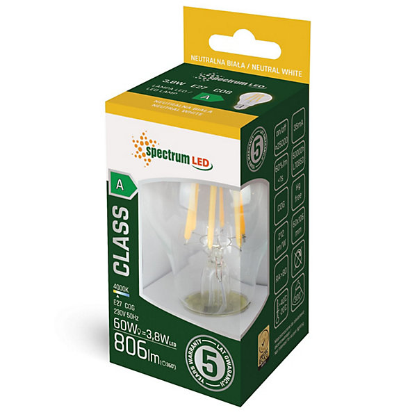 AMPOULE LED 3,8W NEUTRAL E27 230V WOJ 14640