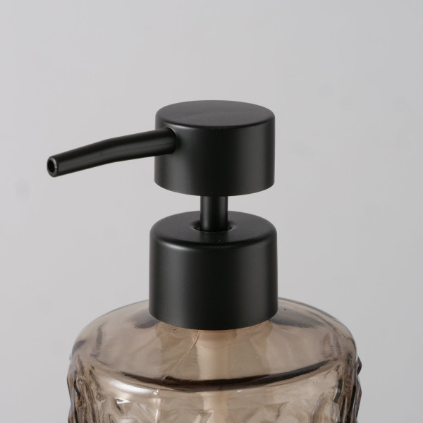 Dozownik do mydła szklany brązowy 500 ml ozdobny