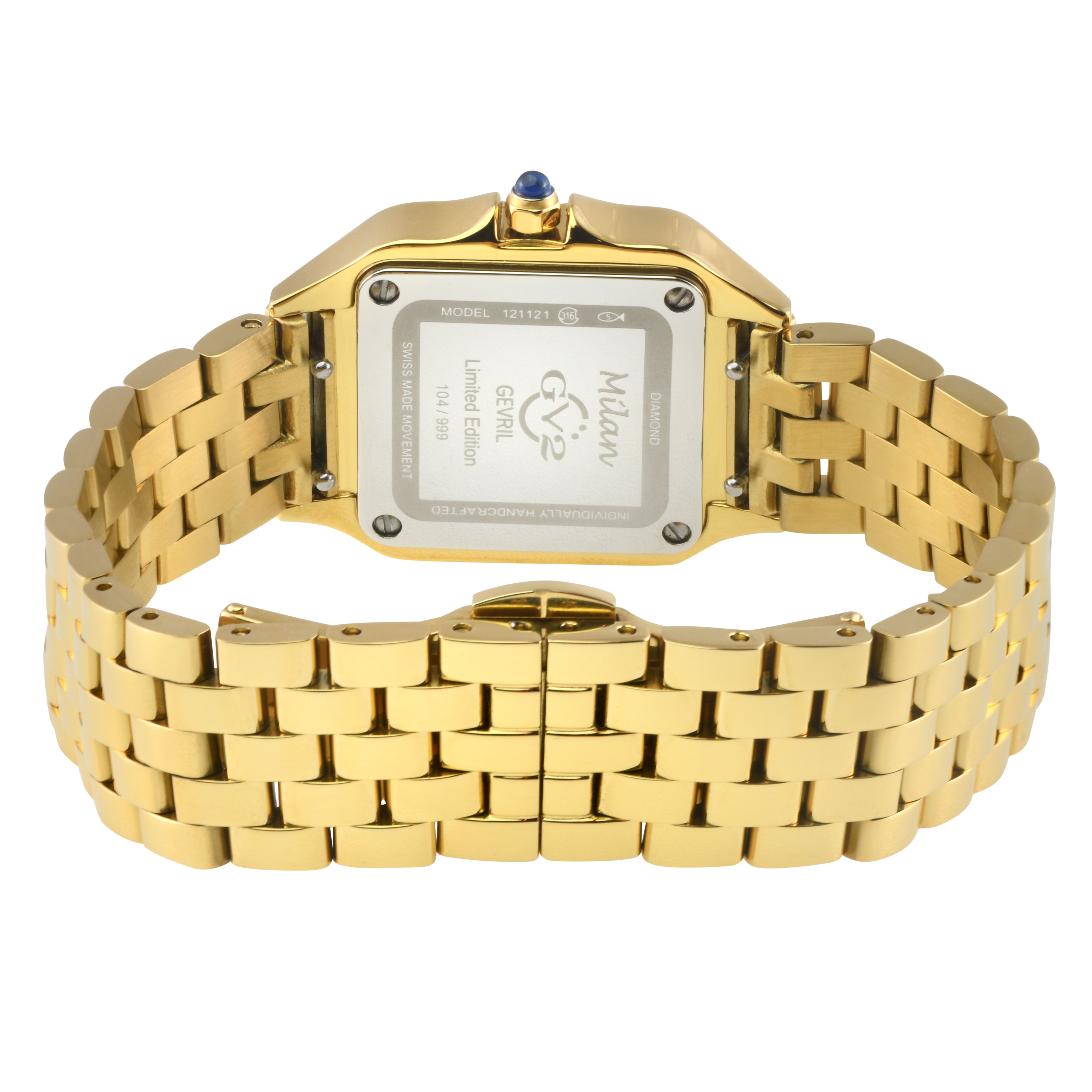 GV2 Milan, Swiss Quartz Watch, Tiger eye Dial, 316L Stainless Steel, 27.5, Sapphire Crystal