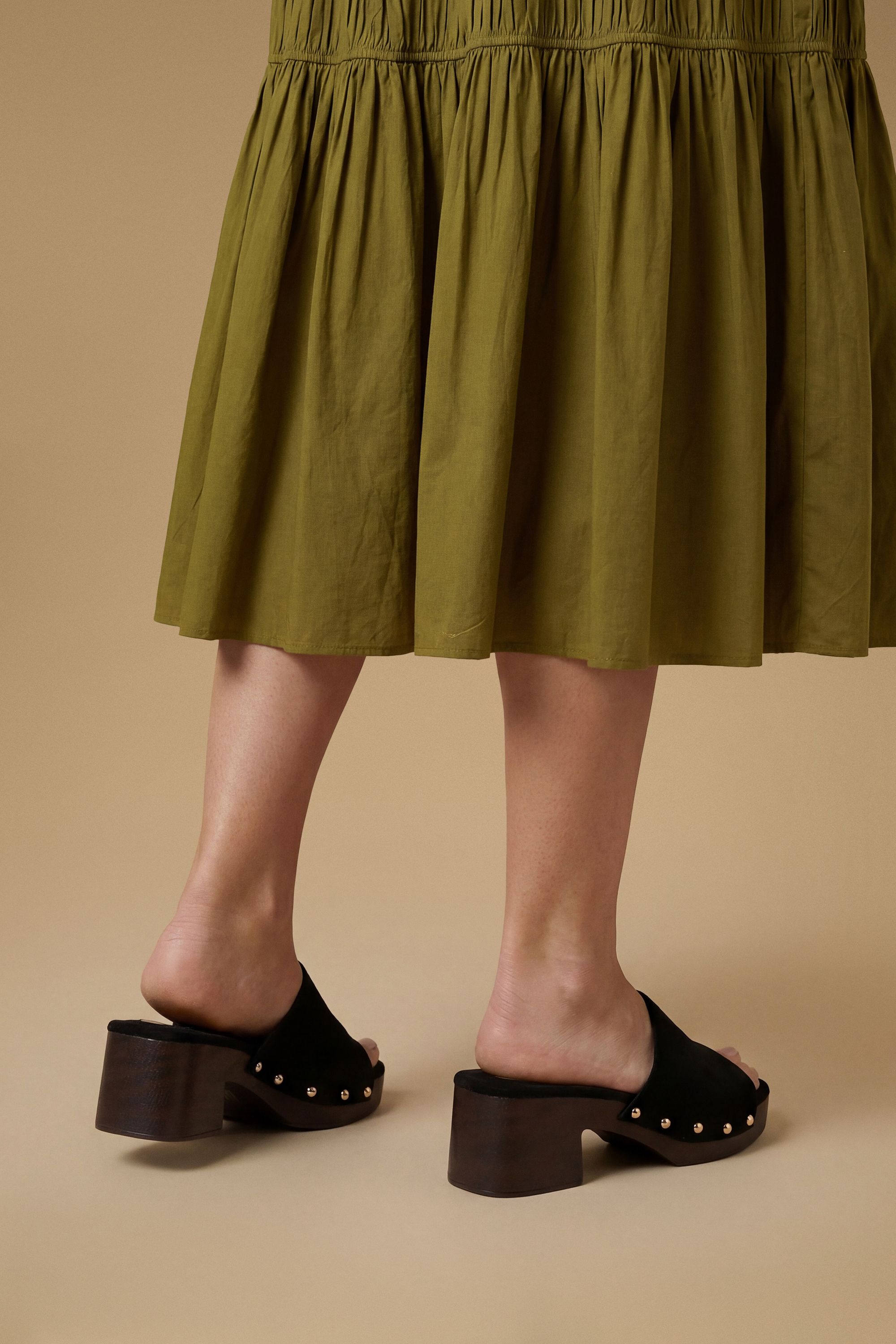 Oasis Henrie Faux Suede High Heeled Mule Sandals