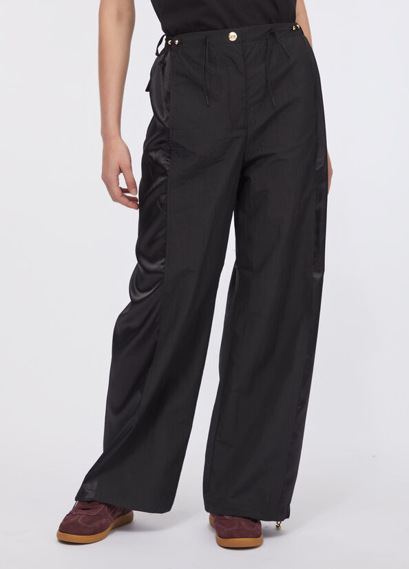 Pantaloni jogging in nylon e raso