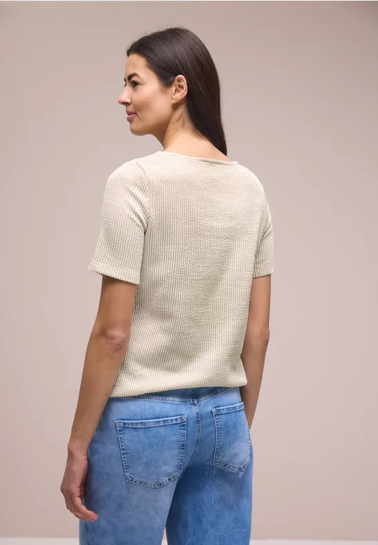 Kurzarm Shirt mit Strukturstreifen
