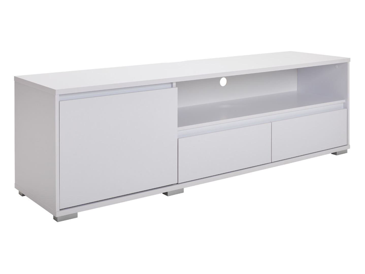 Szafka Line 180 cm z drzwiami i 2 szufladami biała