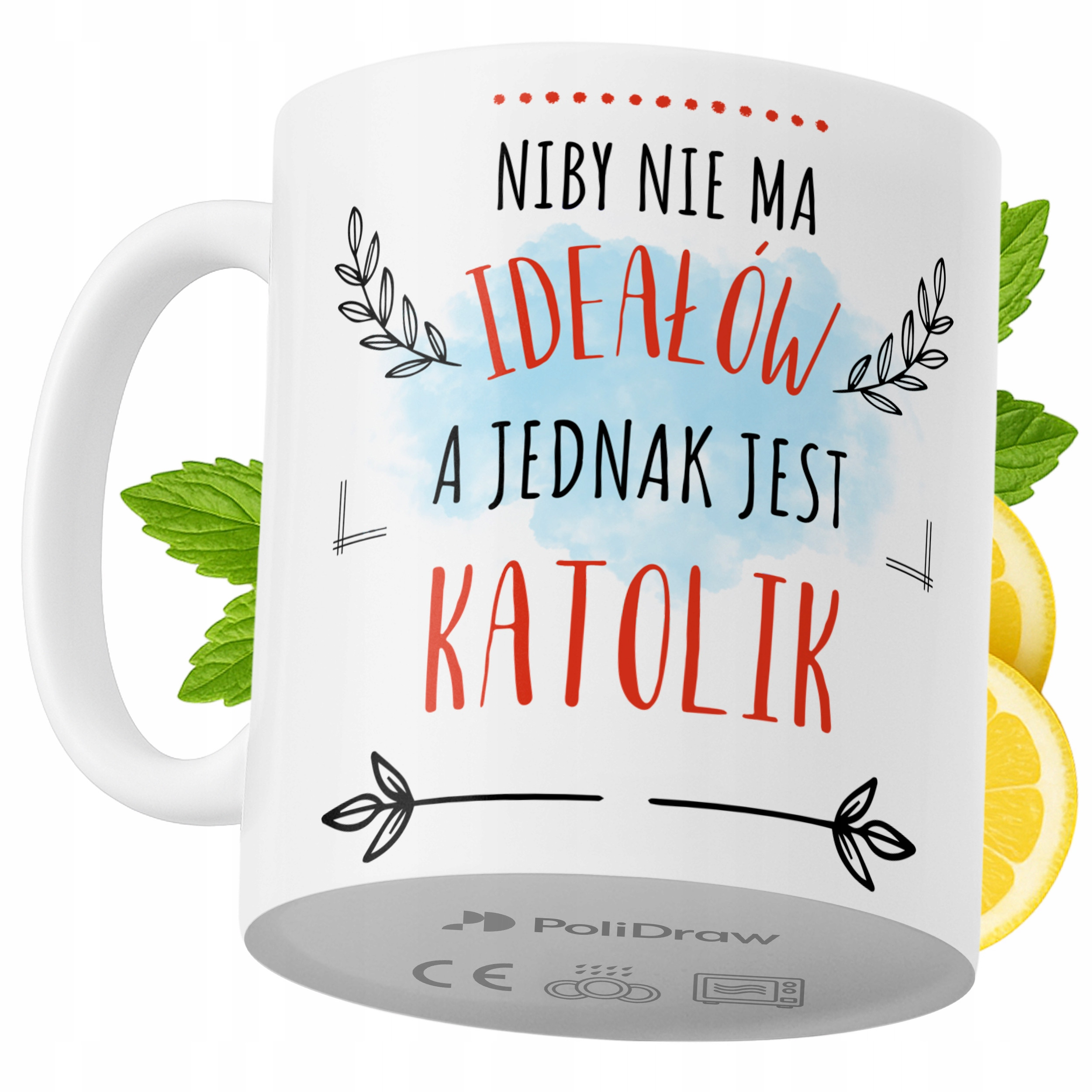 Kubek Dla Katolika na Prezent z Nadrukiem ze Zdjęciem 330 ml PoliDraw