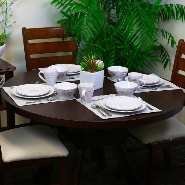 Elama Coastal Sands Shell 16-piece Dinnerware Set