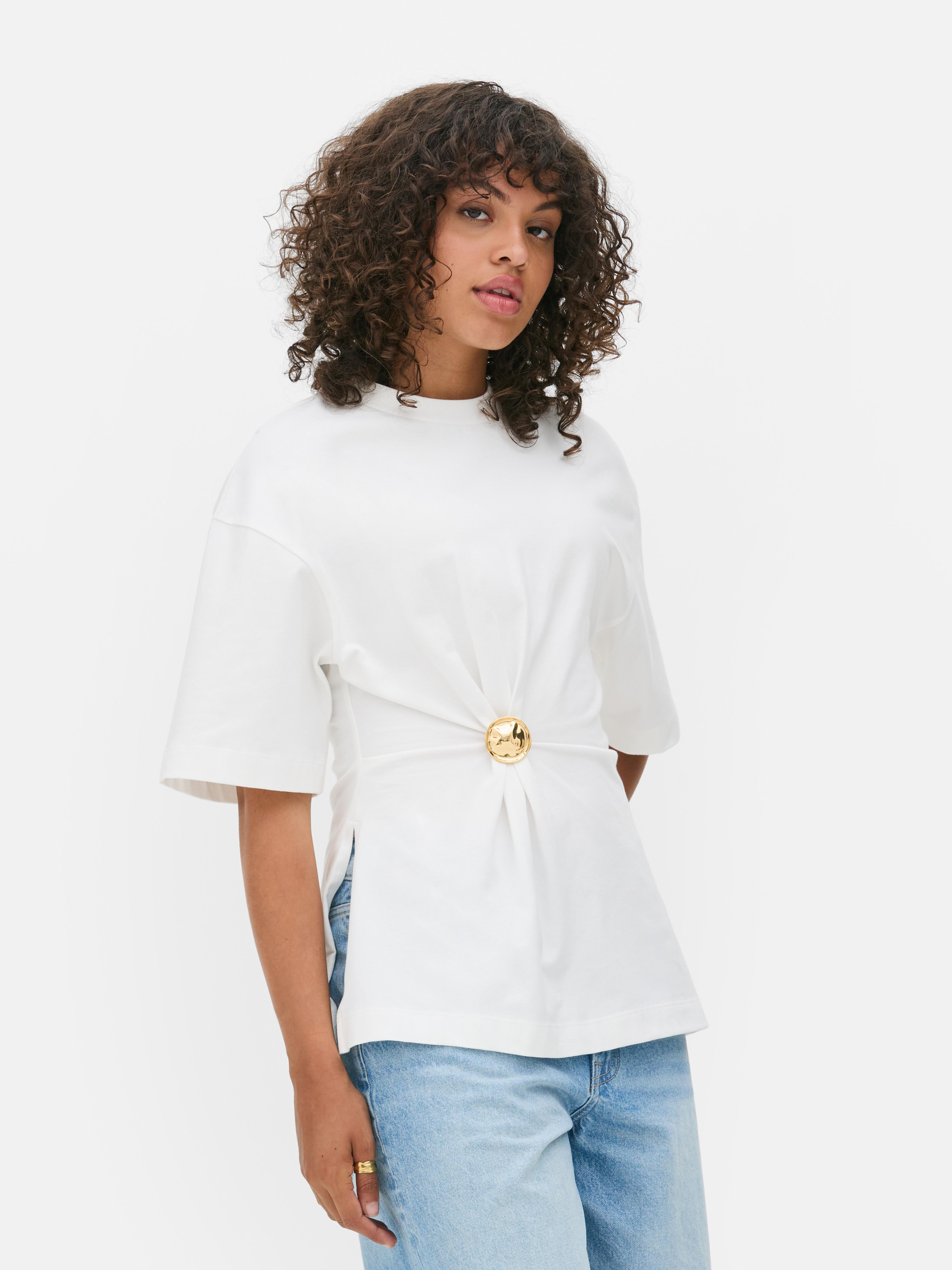 Cotton Rich Cinched Waist Top