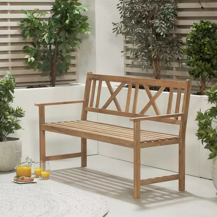 Pacific Cambridge 3 Seater Wooden Garden Bench - Natural